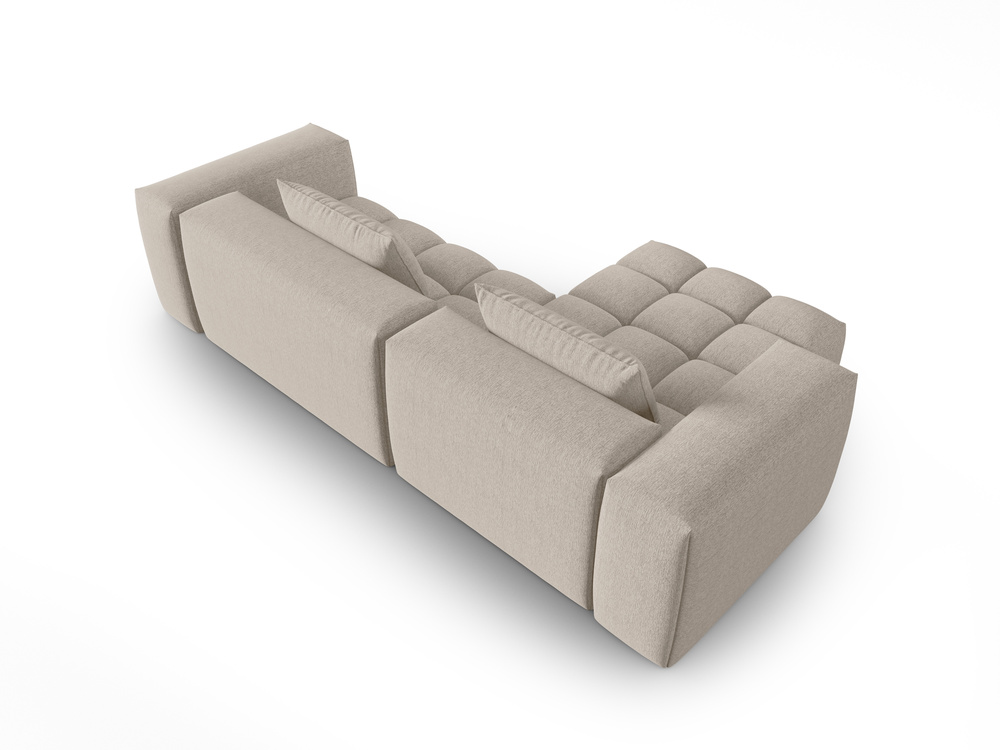 Cosmopolitan Design Ecksofa Verona 3-Sitzer Strukturierter Stoff Sorella Sand Links