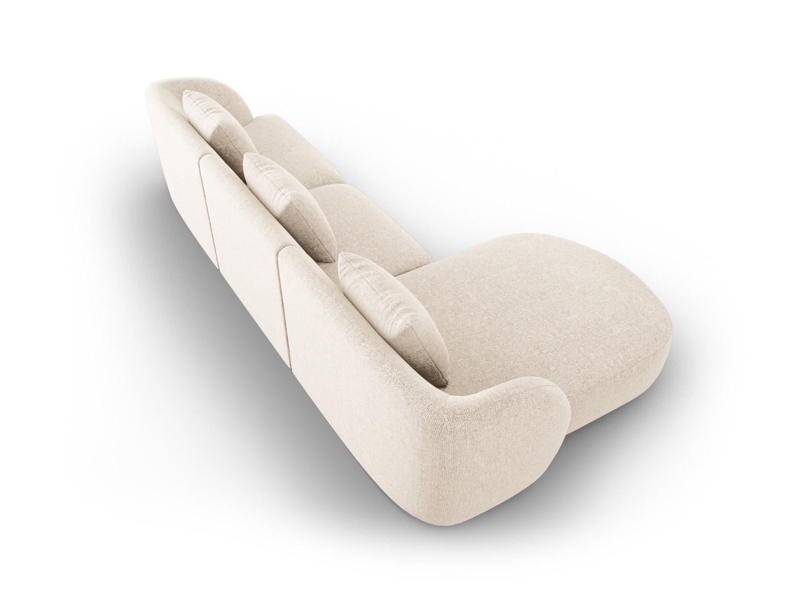 Cosmopolitan Design Ecksofa Tulum 4-Sitzer Chenille Eden Helles Beige Links
