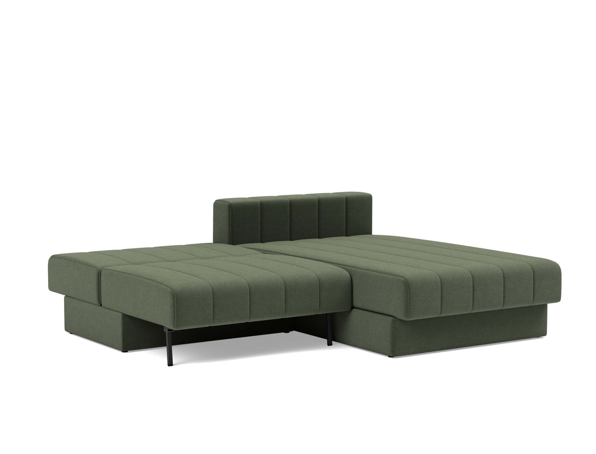 Schlafsofa Akello mit Chaiselongue Chenille Esina 413-Olive-Green