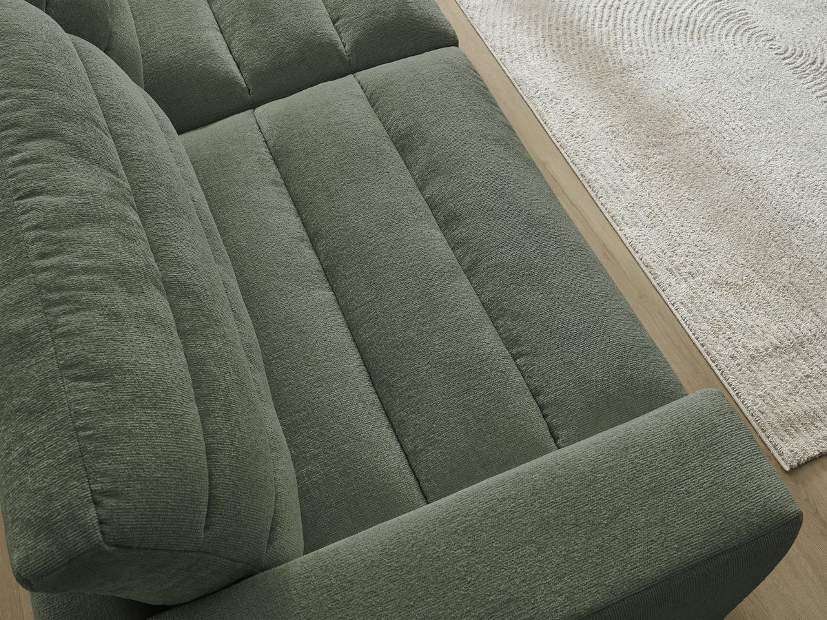 Bobochic Sierra Sofa 3-Sitzer Strukturstoff Dunkelgrün