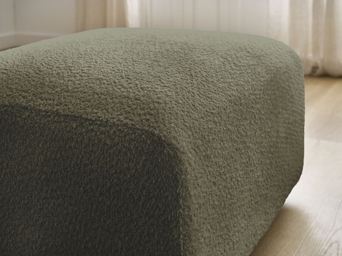 Bobochic Tina Pouf Bouclé-Stoff Grün