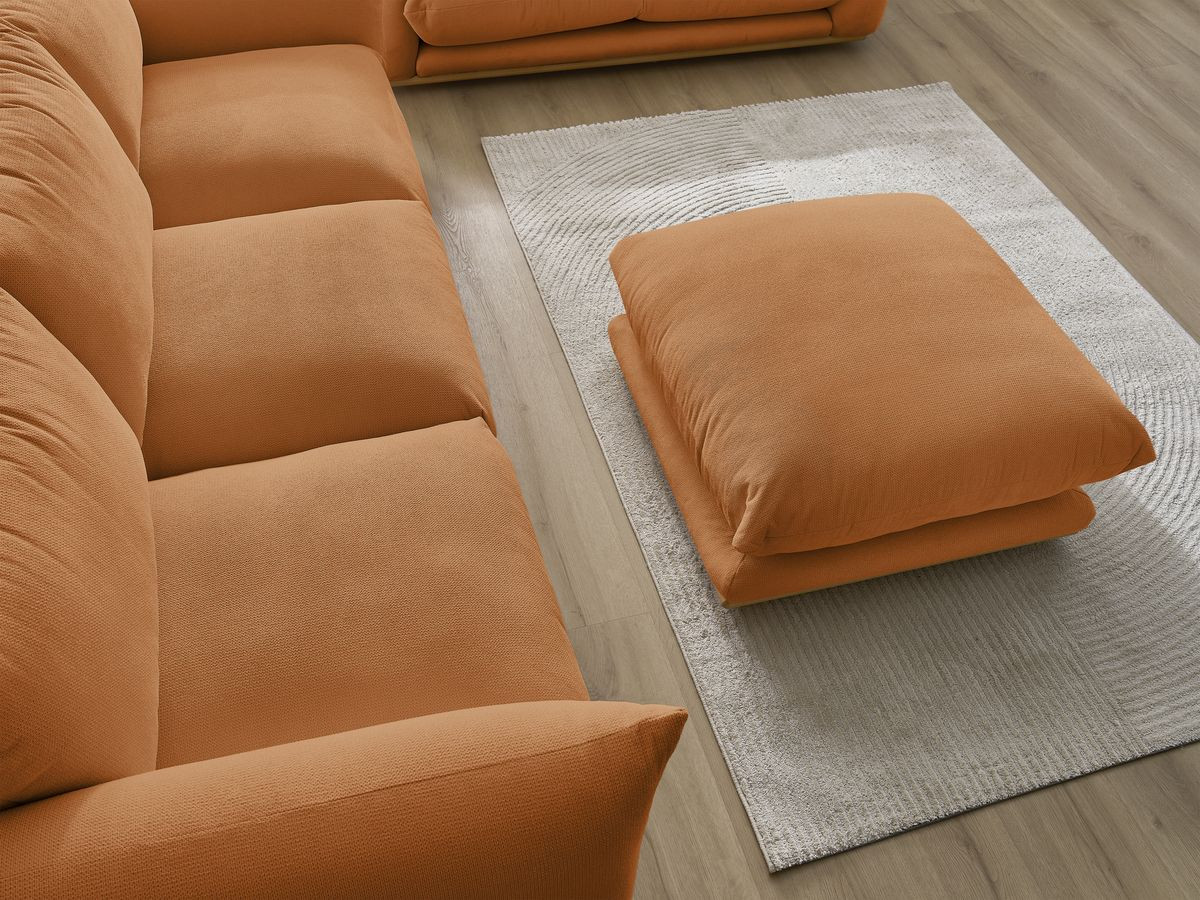 Bobochic Ernest Sofa 6-Sitzer mit Pouf Stoff Orange