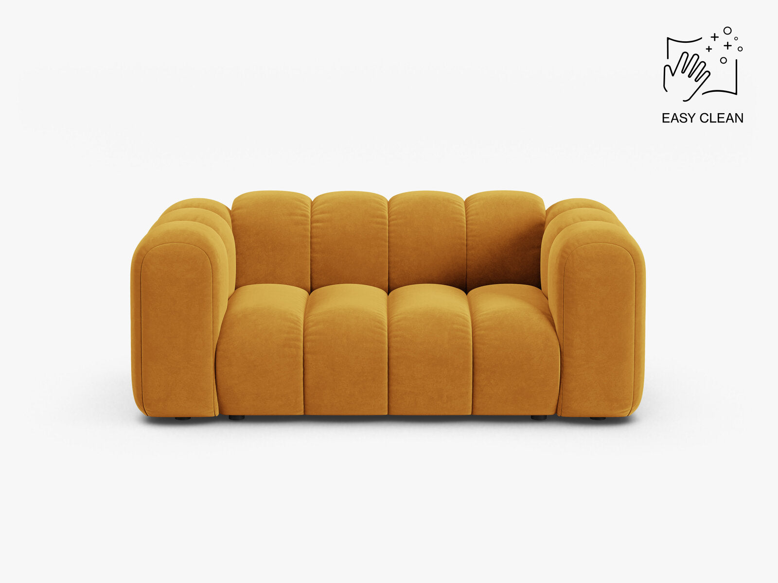 Micadoni Sofa Lupine 2-Sitzer kleine Version Samt Venus Gelb
