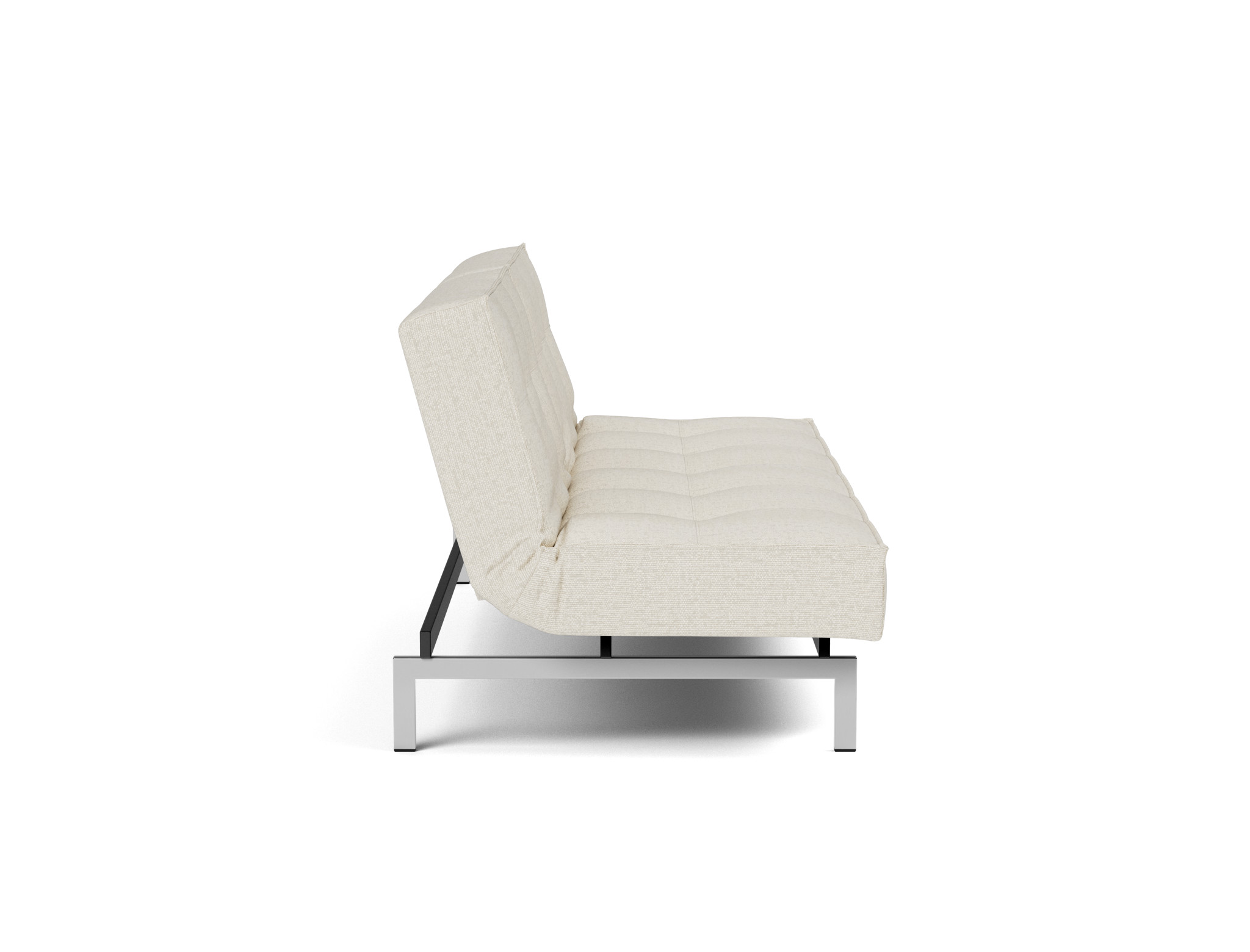 Schlafsofa Splitback Boucle Skandi 531-Off-White Beine Chrom