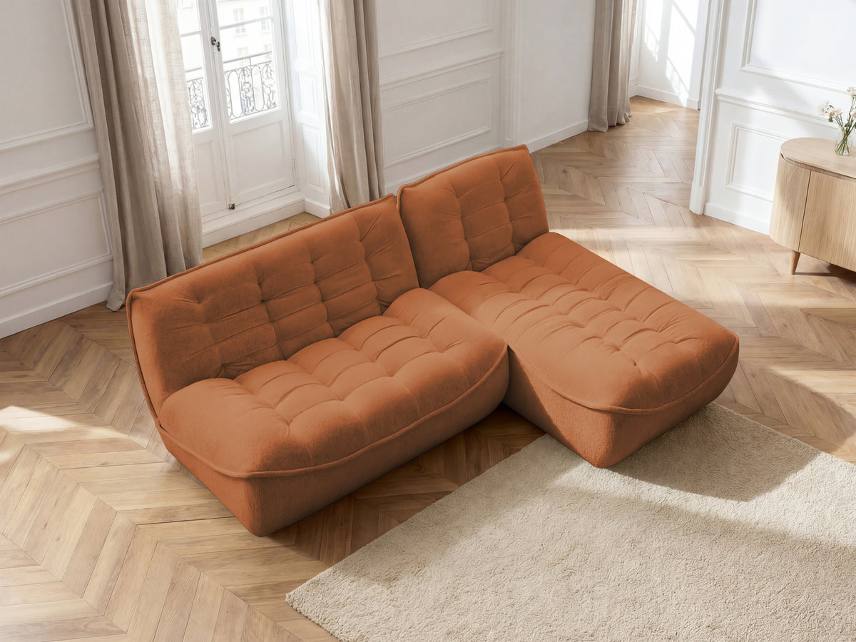 Bobochic Serena Ecksofa Melange-Stoff Orange