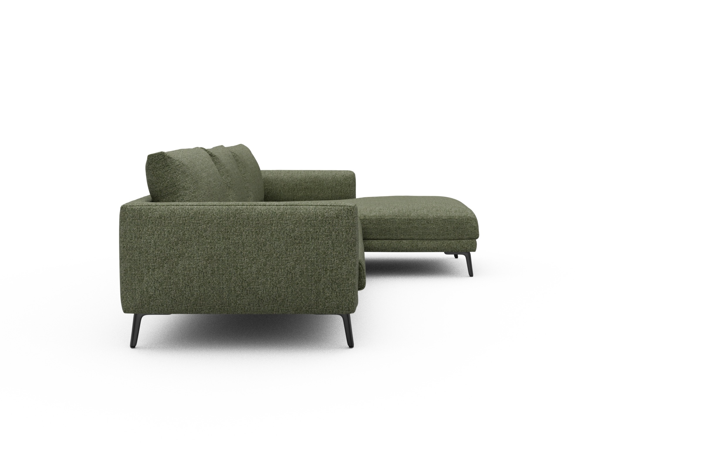 Ecksofa Karl Chaiselongue rechts mit 2,5-Sitzer Carreno-Vivid-Green