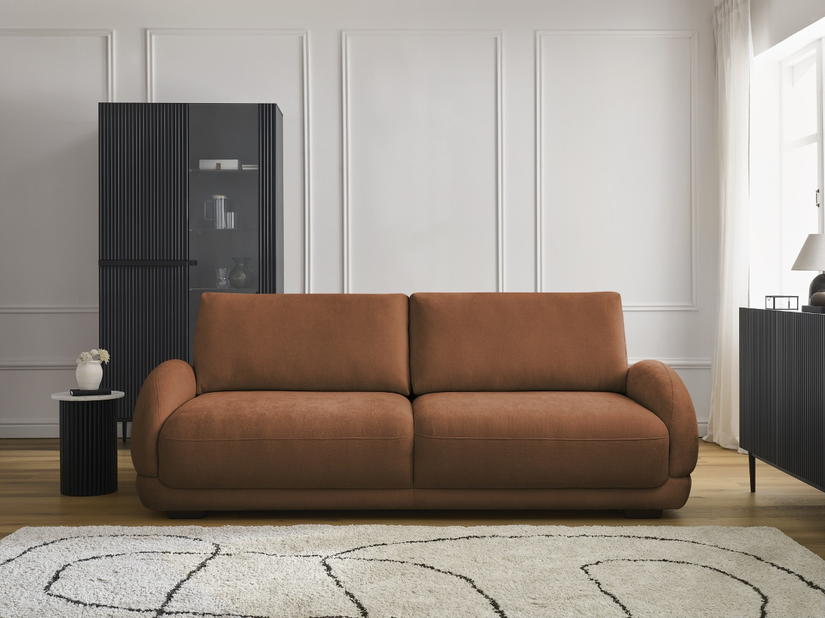 Bobochic Monica Schlafsofa 3-Sitzer mit Bettkasten Stoff Rot