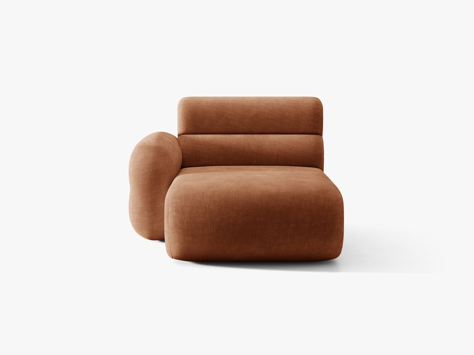 Micadoni Neo Chaiselongue Links Chenille Golden Terrakotta