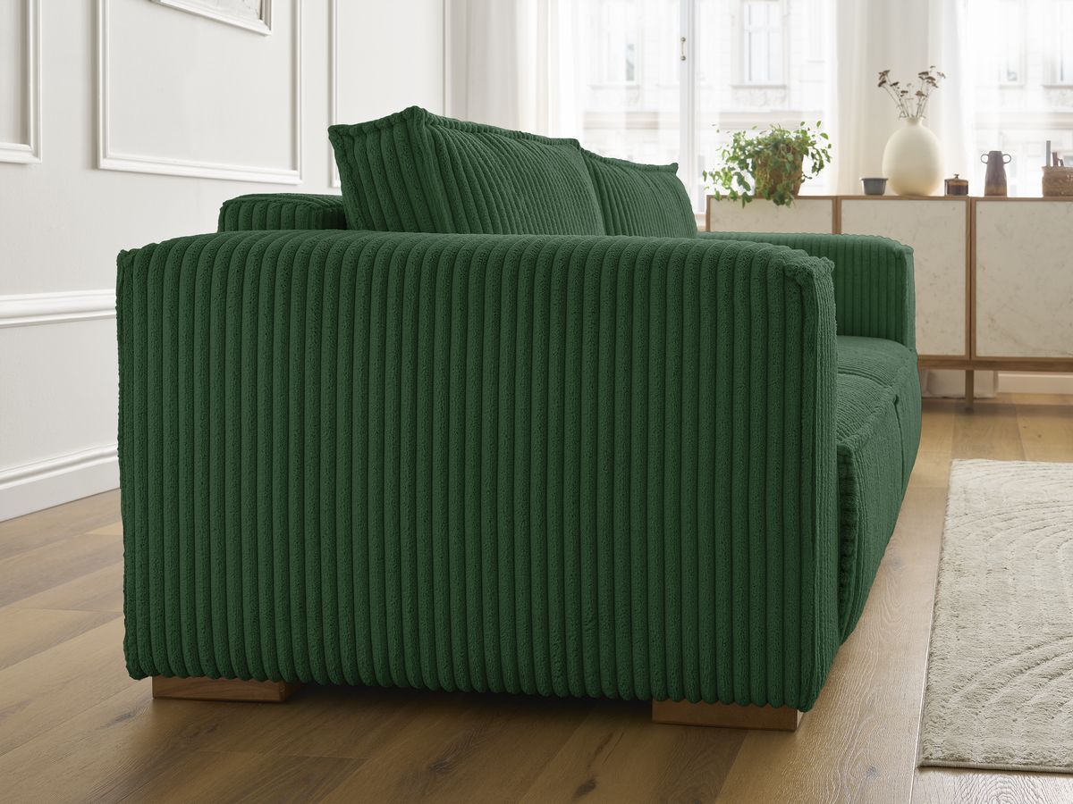 Bobochic Chelsea Sofa 2-Sitzer Breitcord weich Grün
