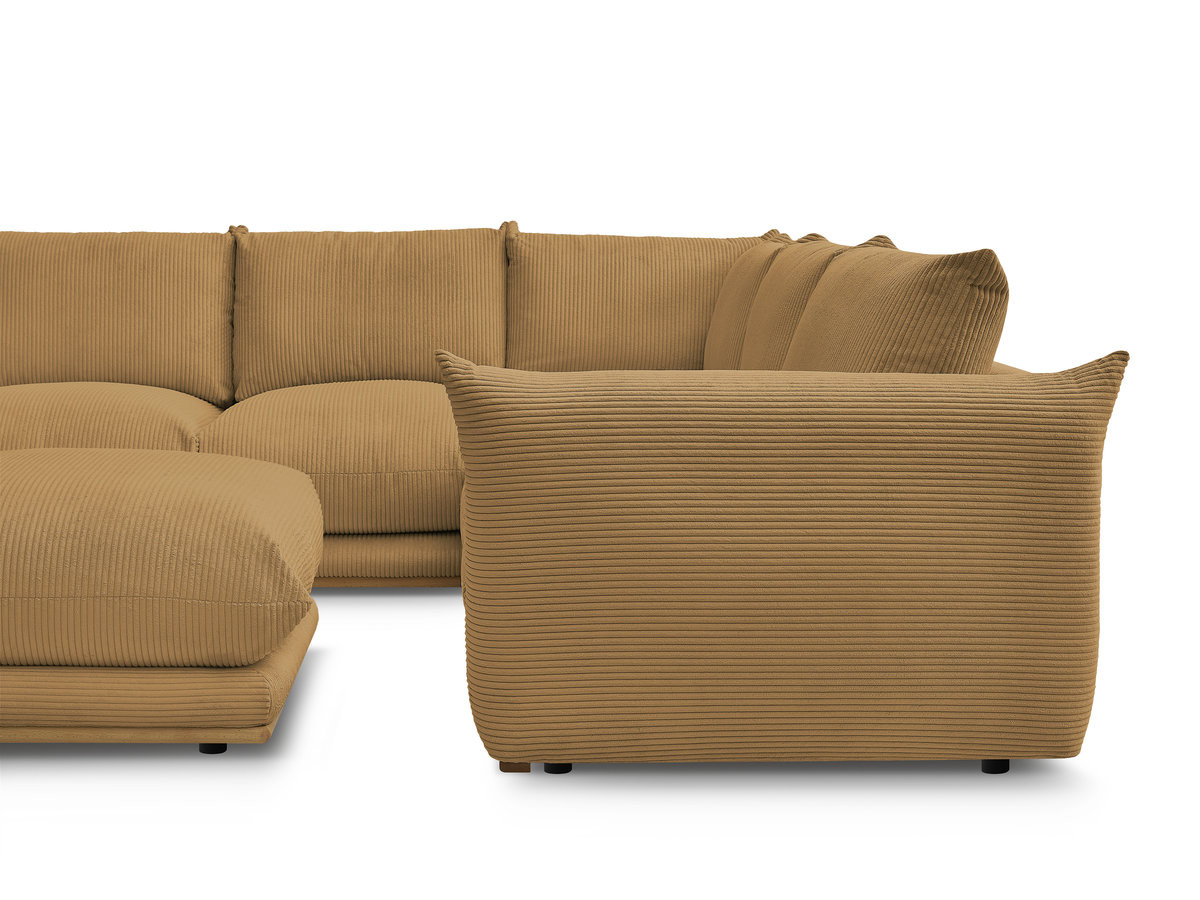 Bobochic Ernest Ecksofa mit Pouf Cordsamt Gelb