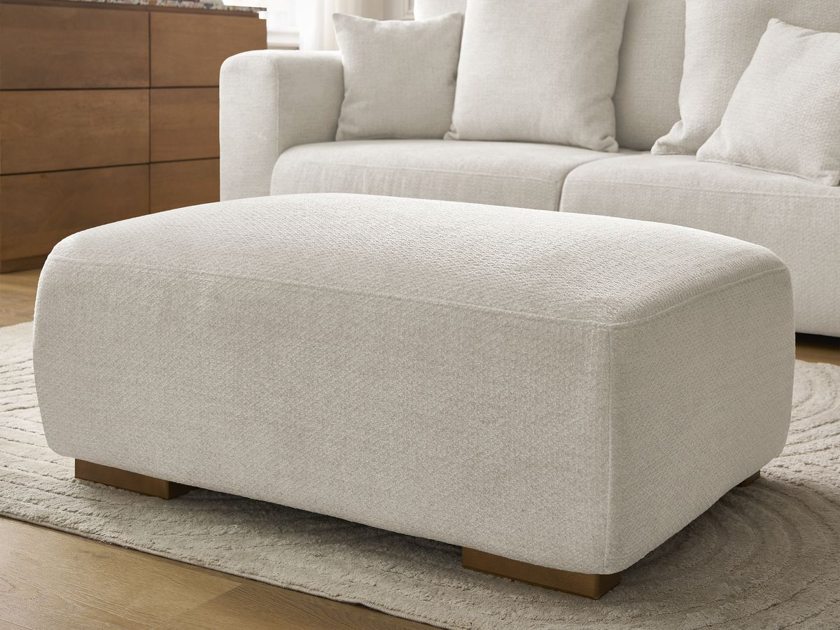 Bobochic Sidonie Sofa 3-Sitzer mit Pouf Melange-Stoff Beige