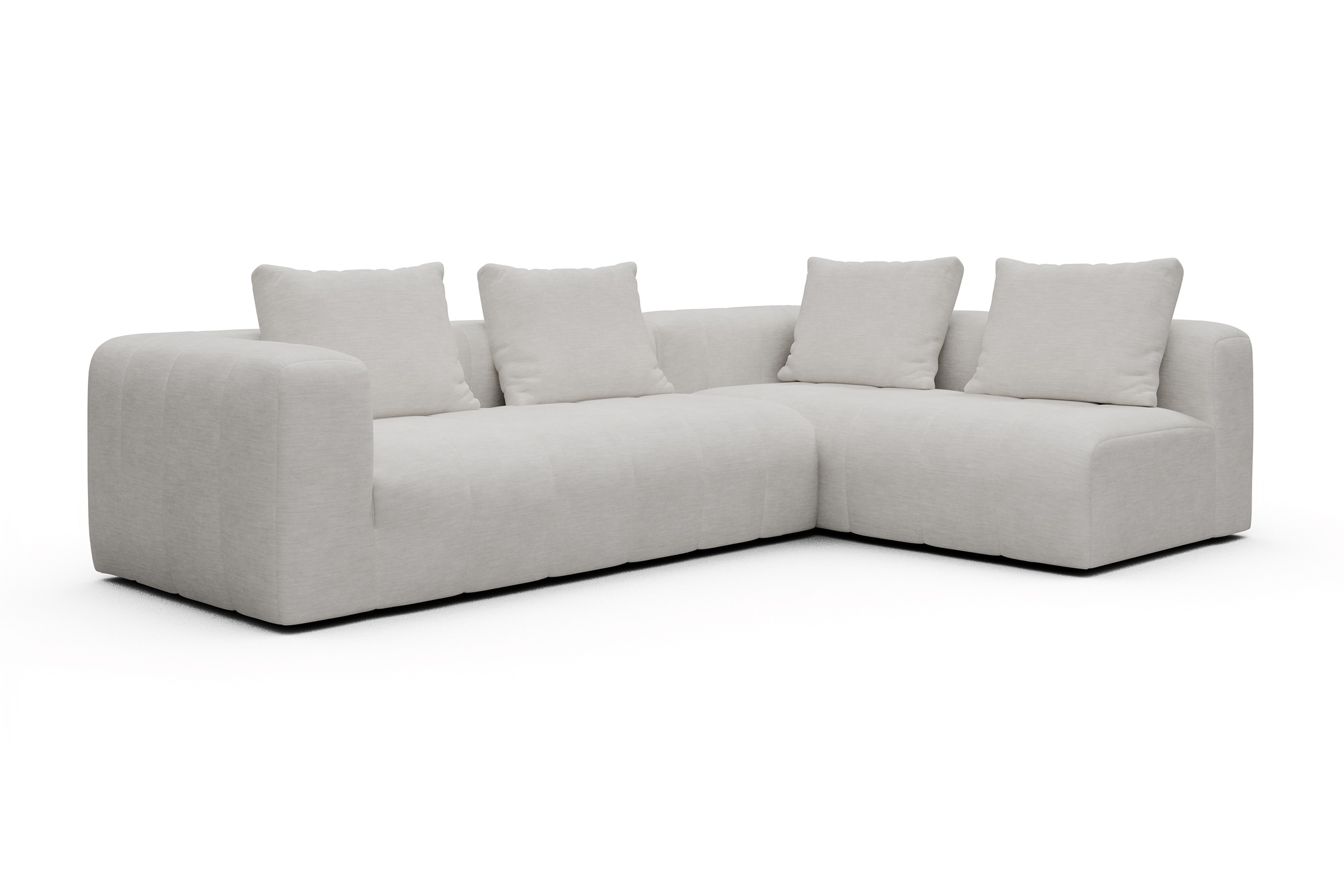 Ecksofa Hugo 2x 2,5-Sitzer Armlehne links Vivus-Dusty-Off-White