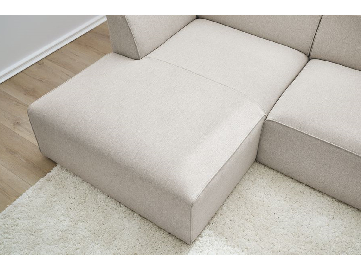 Bobochic Megeve Ecksofa Melange-Stoff Beige Ecke links