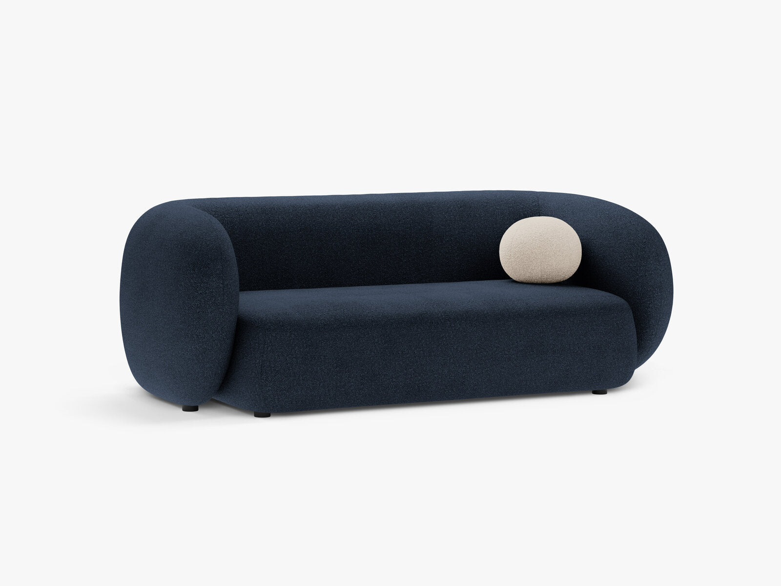 Micadoni Sofa Kate 2-Sitzer Boucle Dunkelblau