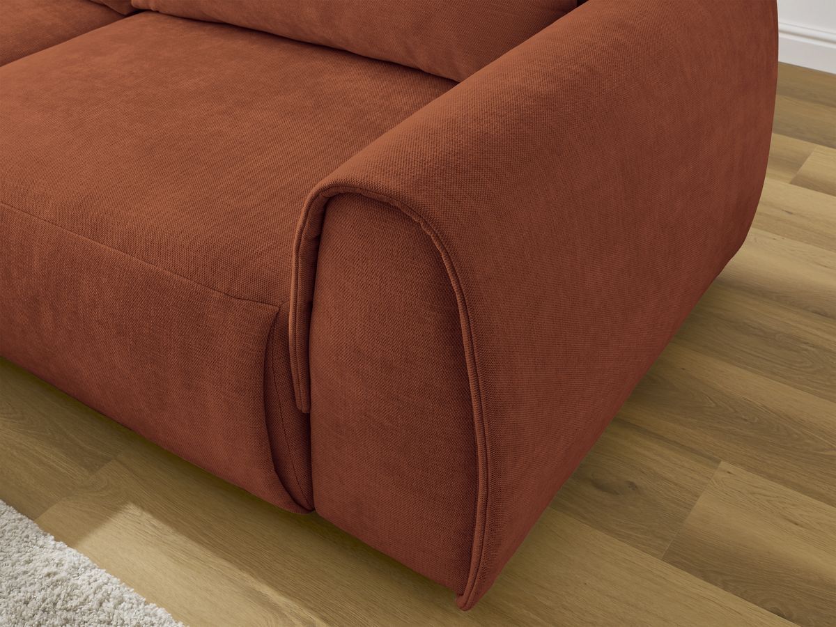 Bobochic Aden Ecksofa 246 × 152 cm Stoff Orange Ecke links