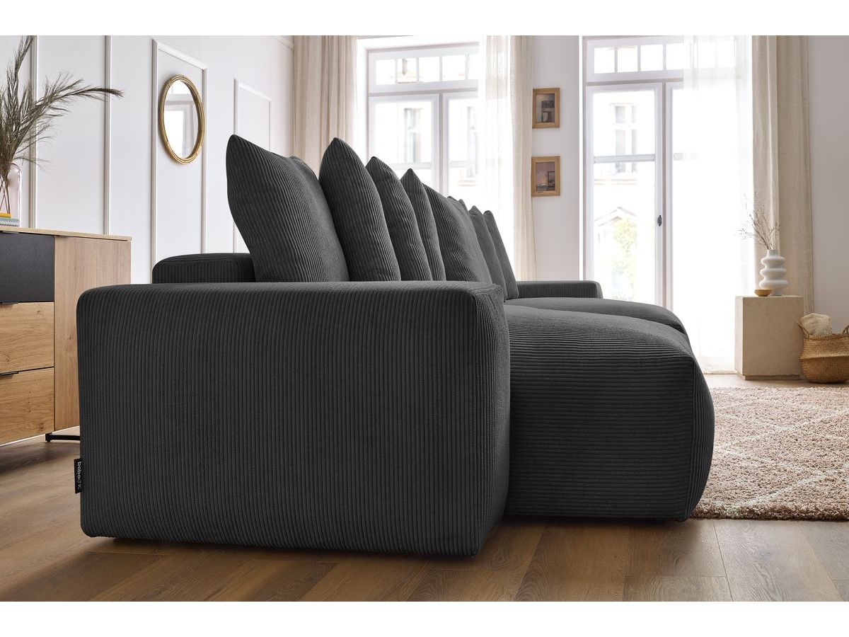 Bobochic Voltaire Wohnlandschaft 420 × 165 cm Cordsamt Dunkelgrau