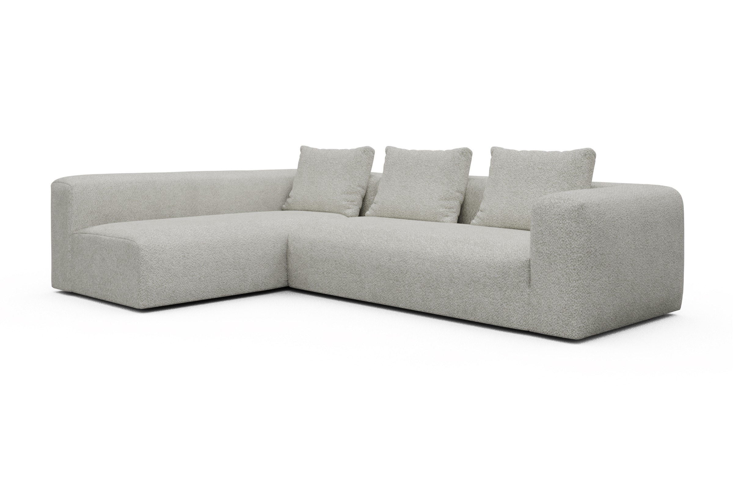 Ecksofa Fred 2x 2,5-Sitzer links offen Vanora-Warm-Sand