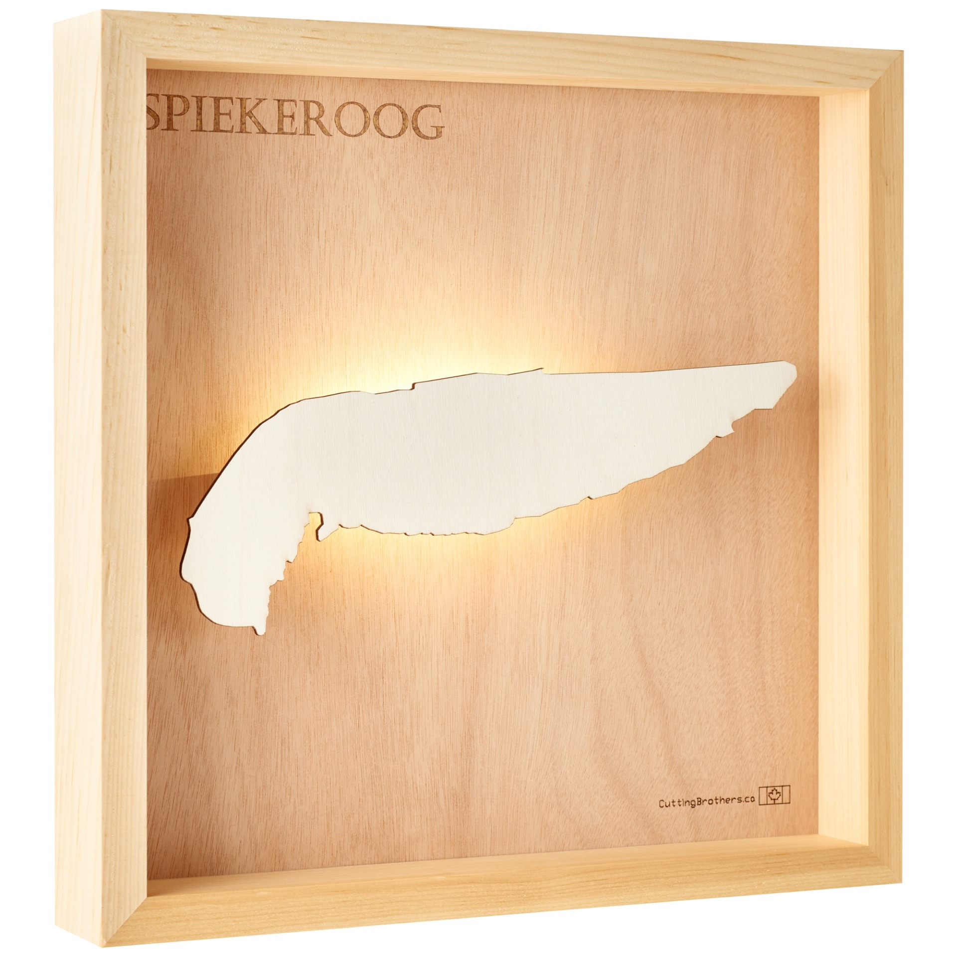 Cutting Brothers LED Licht Spiekeroog 3D Insel Holz Karte