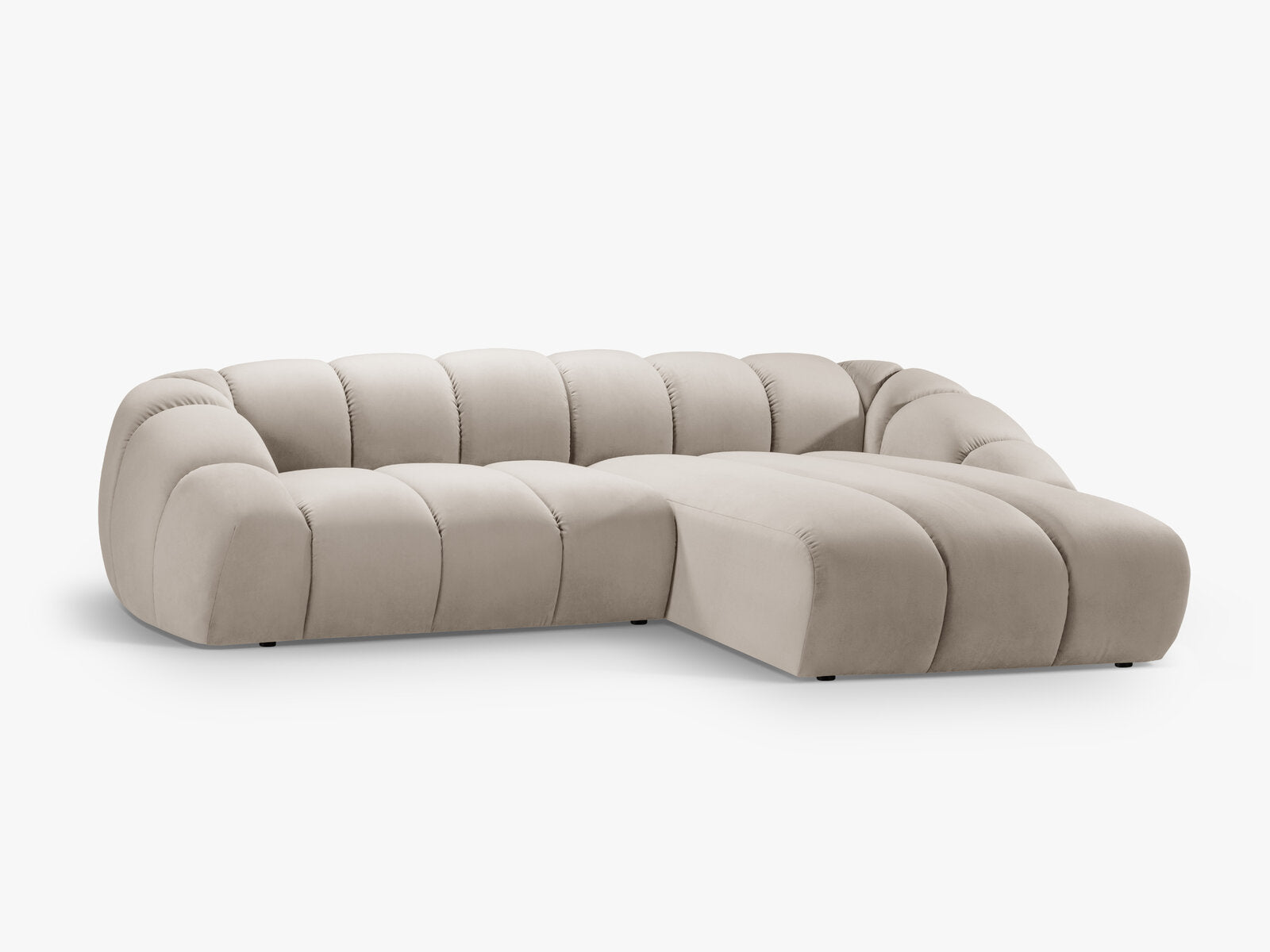 Micadoni Ecksofa Diana 4-Sitzer Rechts Samt Beige