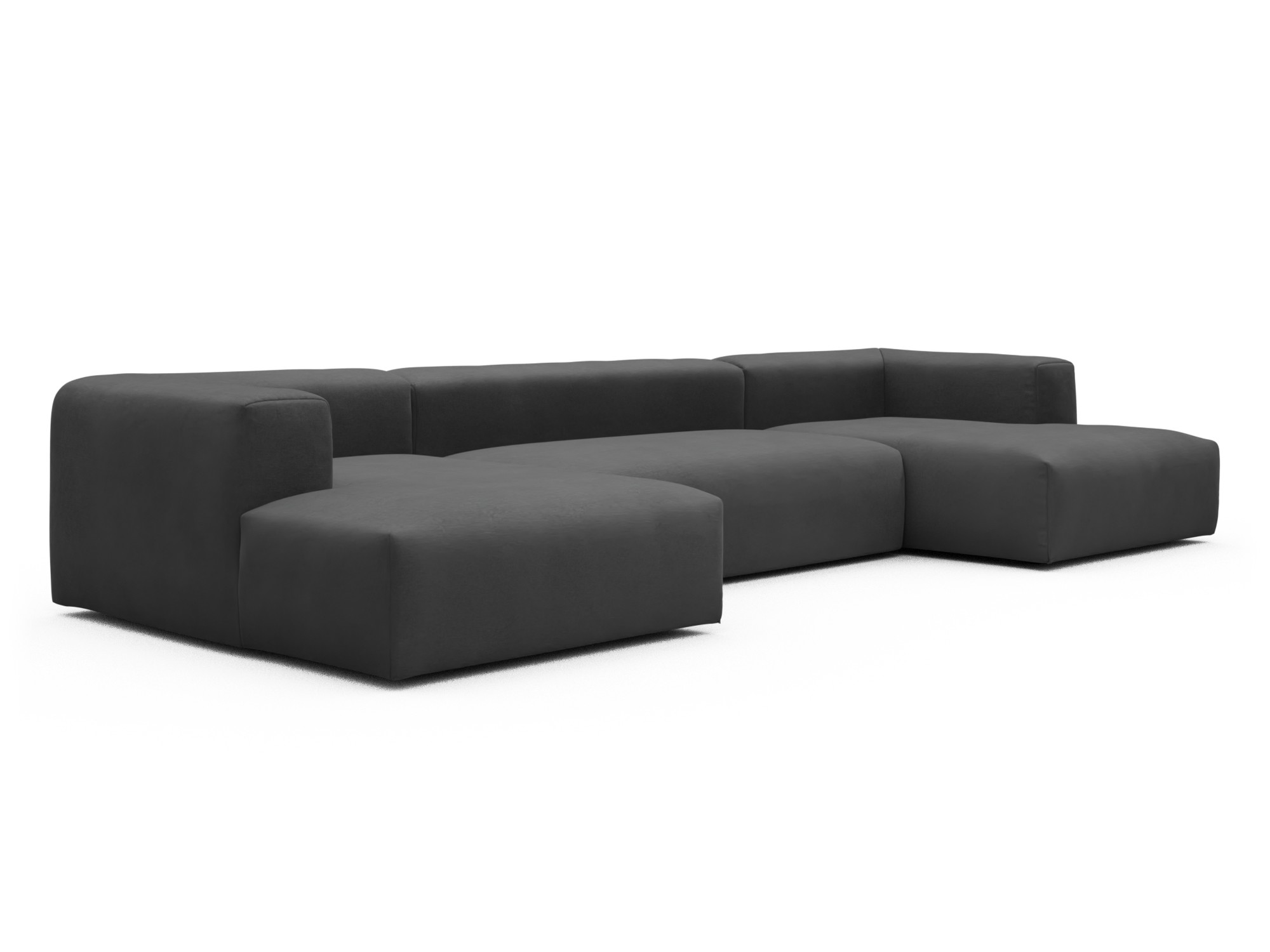 Skandi Home Wohnlandschaft Fred mit 2-Sitzer und Chaiselongue beidseitig Satya-Zinc moebelfaktor