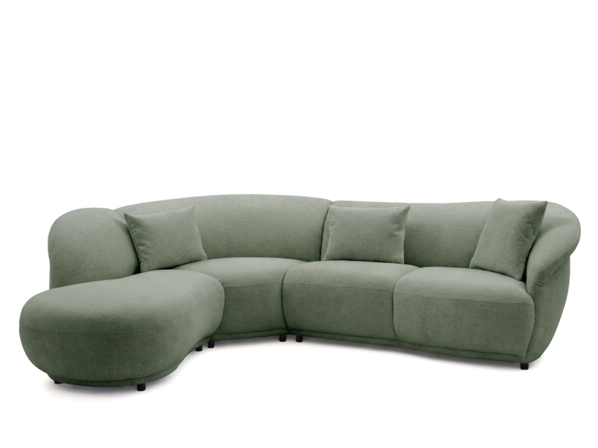 Bobochic Nora Ecksofa Chenille Grün Ecke links