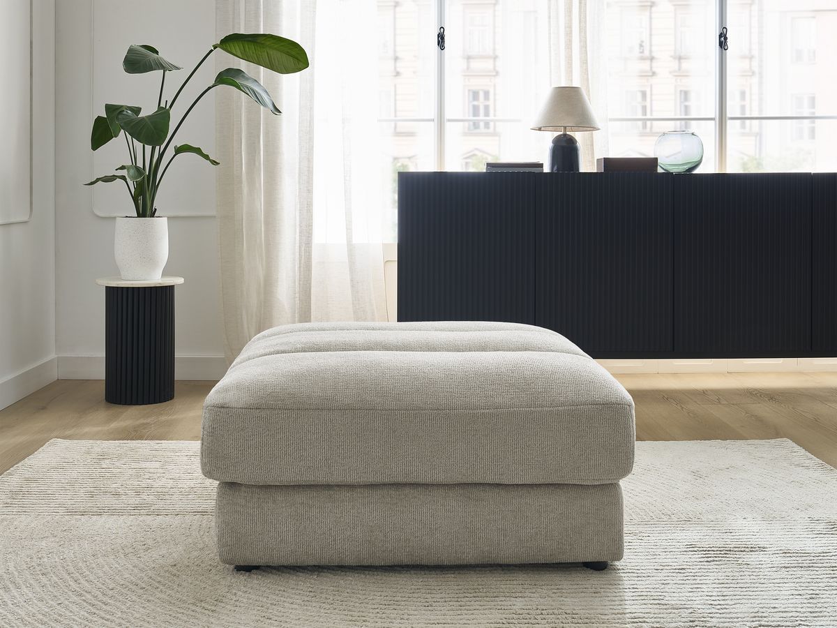 Bobochic Sierra Pouf Strukturstoff Taupe