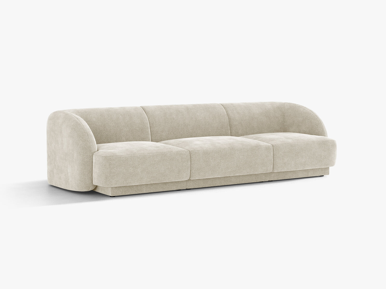 Micadoni Sofa Miley 3-Sitzer Chenille Eden Helles Beige