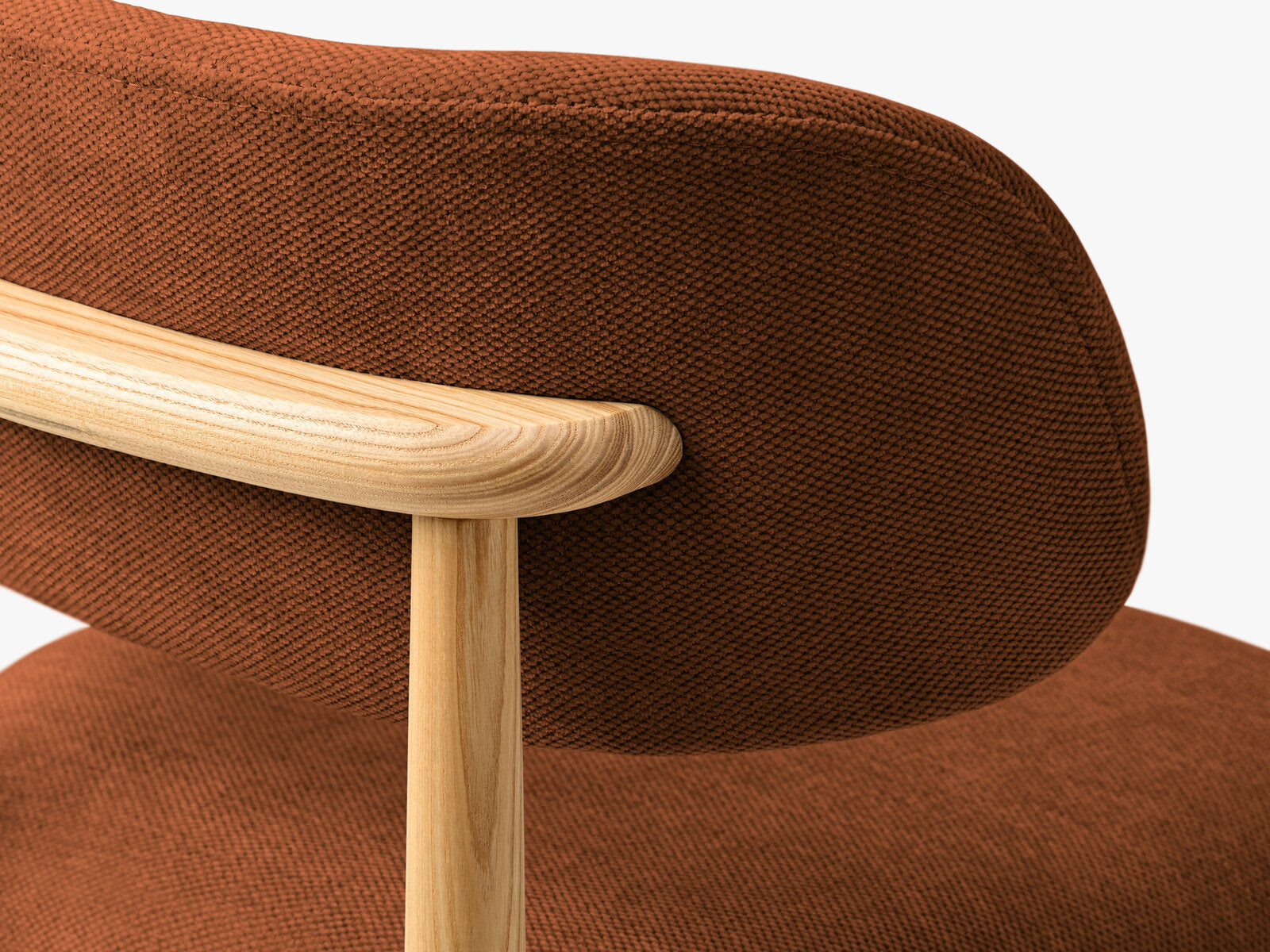 Micadoni Stuhl Evan Chenille Rebel Orange Natürliches Buchenholz