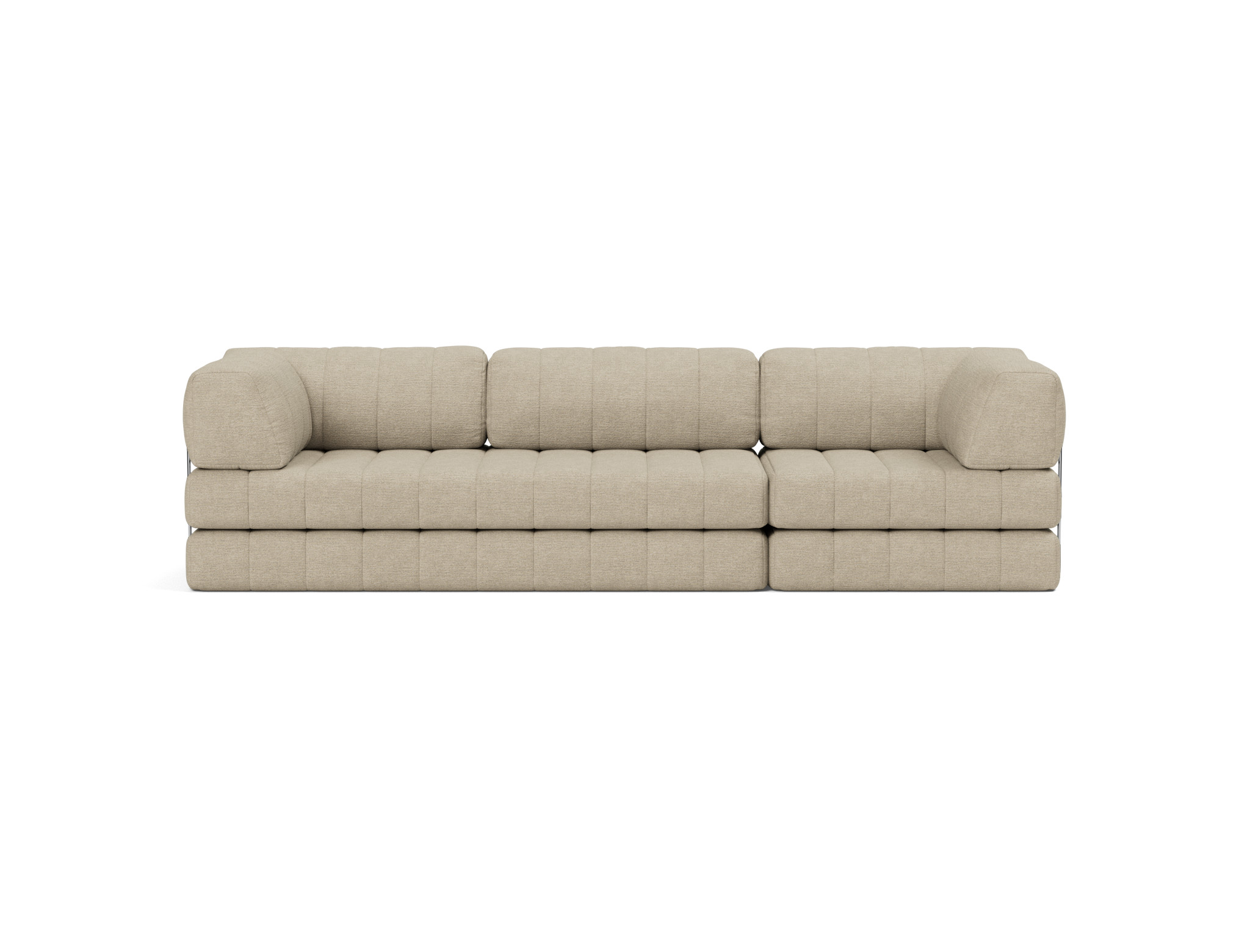 Schlafsofa CozyPad Grand mit Armlehnen Strukturierter Stoff Taura 356-Sand