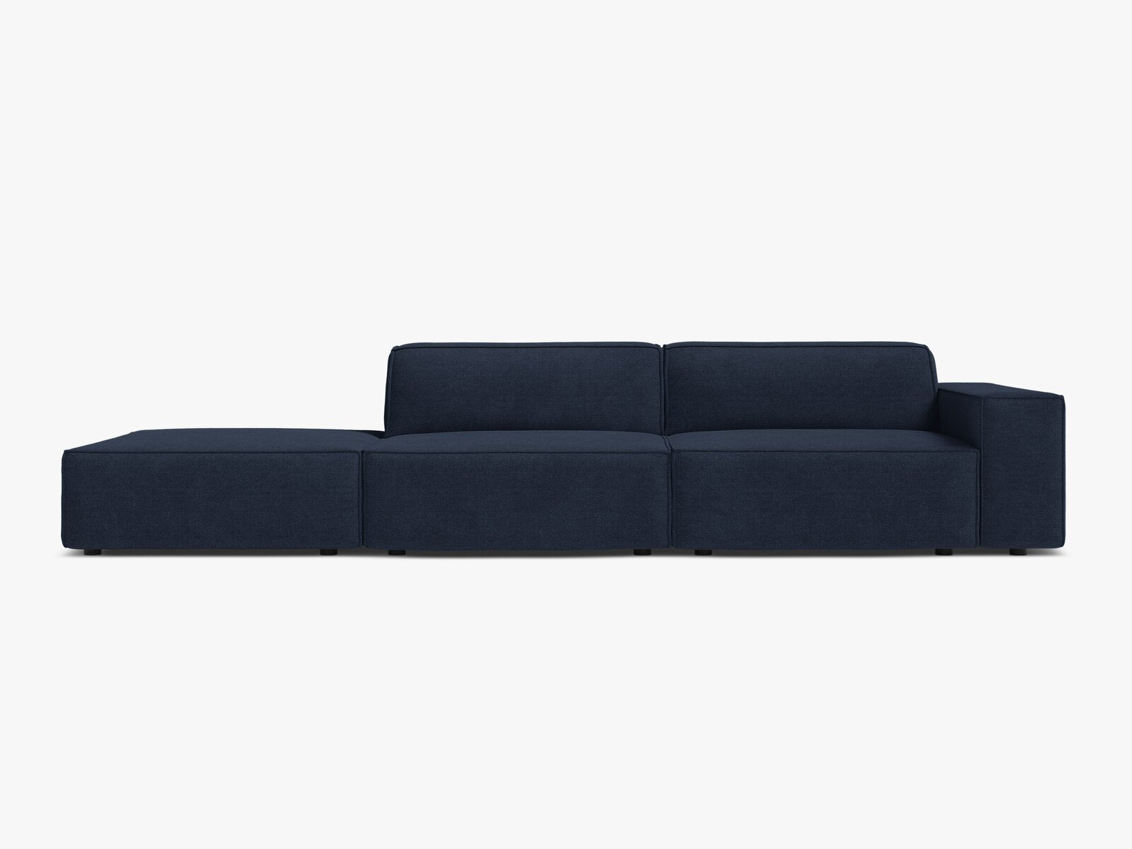 Micadoni Sofa Jodie 3-Sitzer Links Strukturierter Stoff Liberty Marineblau