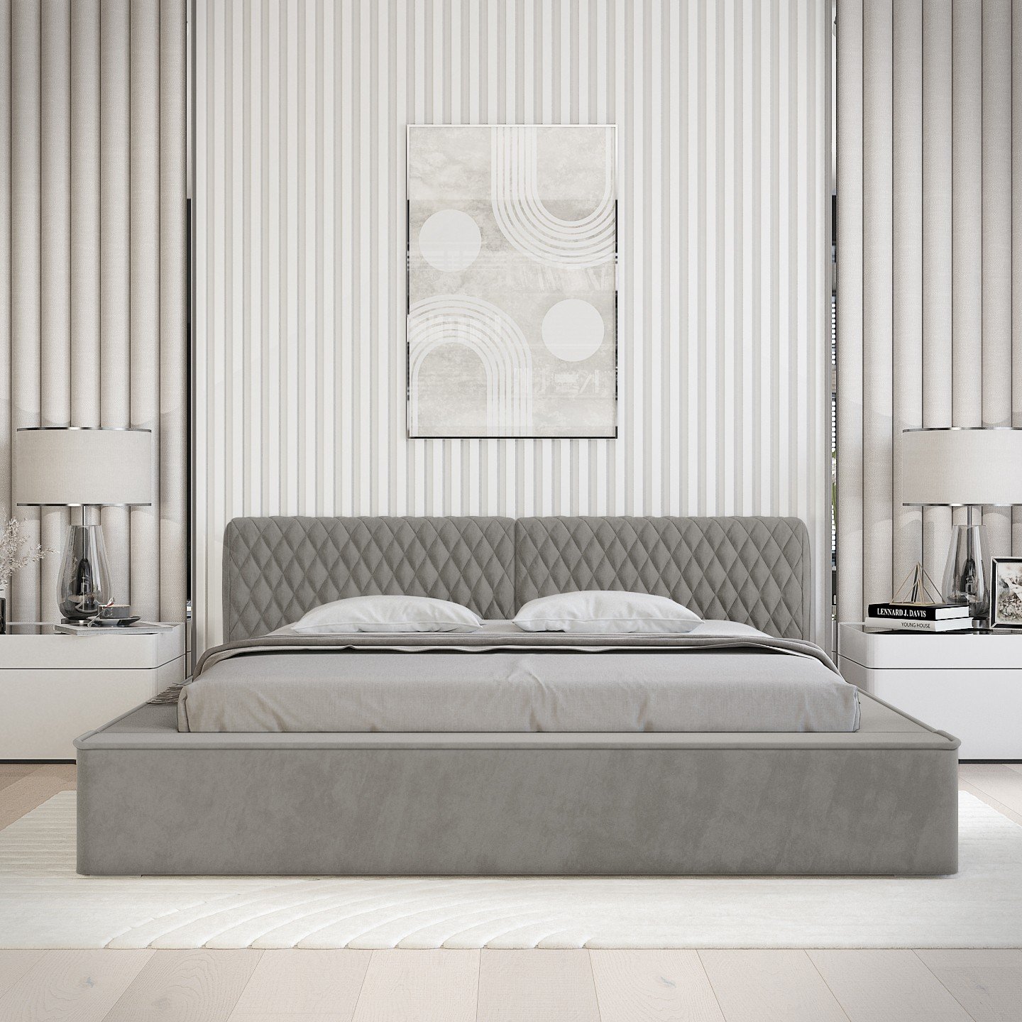 Polsterbett Mento Chenille 160x200 mit Metallrahmen Ditra-New 15