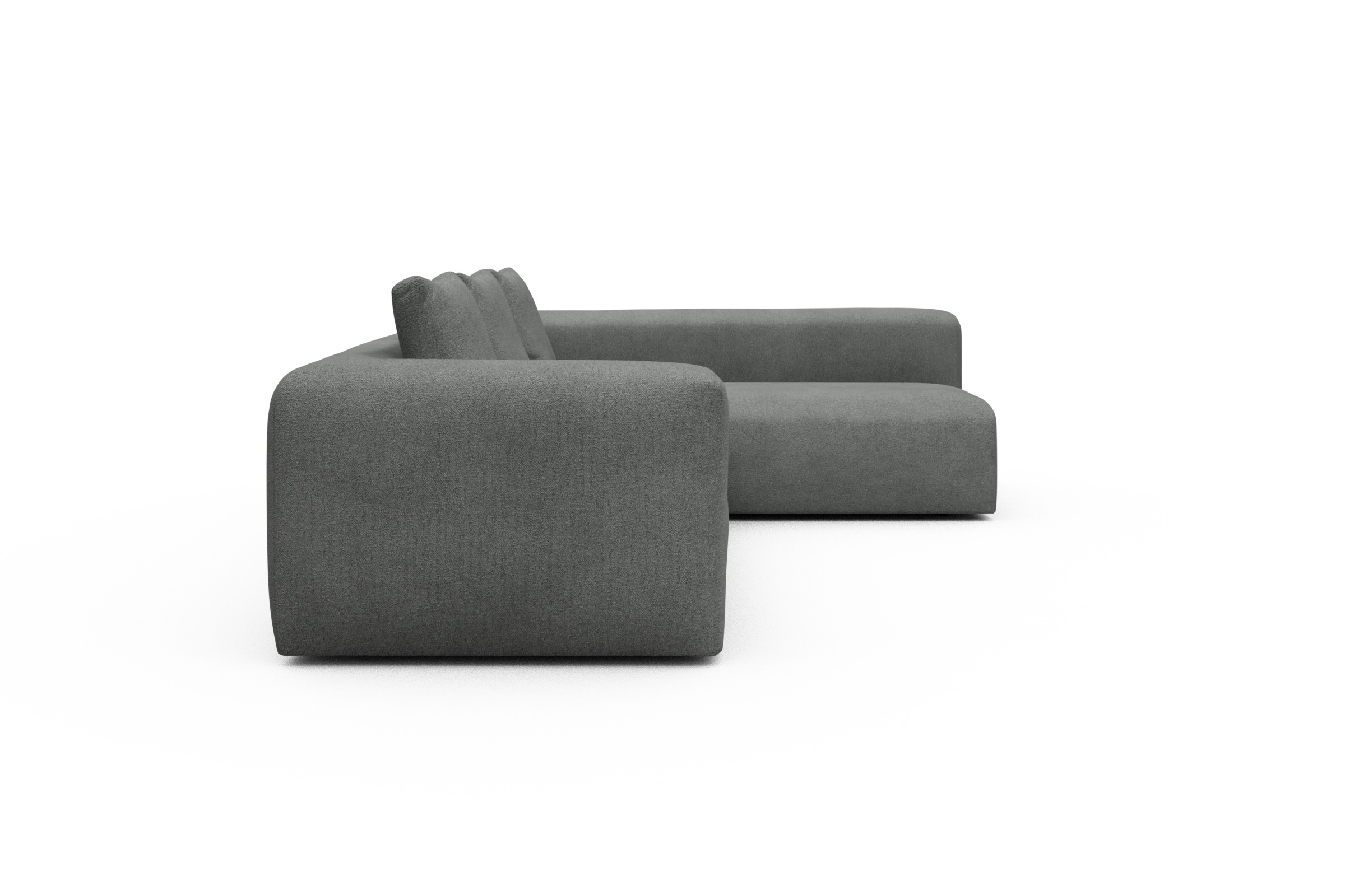 Ecksofa Fred 2x 2,5-Sitzer rechts offen Boucle-Ash-Grey