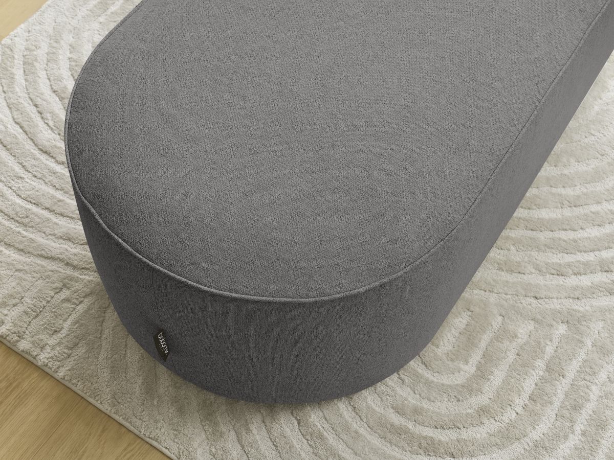 Bobochic Rousseau Pouf Melange-Stoff Dunkelgrau