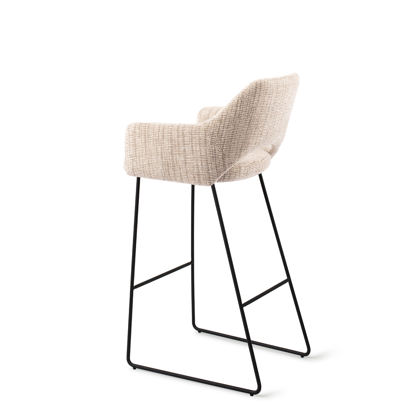 Jesper Home Barhocker Yanai Caramel Grid Slide Schwarz Barhöhe 75 cm