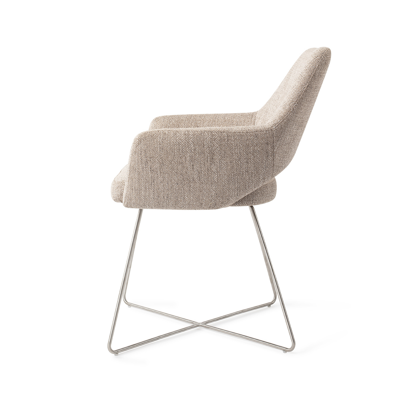 Jesper Home Esszimmerstuhl Yanai Biscuit-Beach Cross Stahl