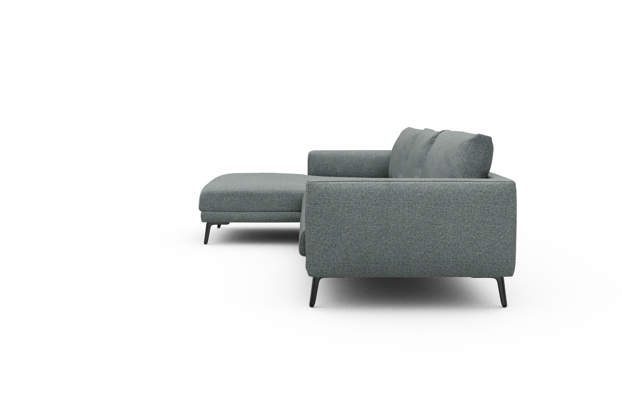 Ecksofa Karl Chaiselongue links mit 2,5-Sitzer Casone-Light-Mixed-Green
