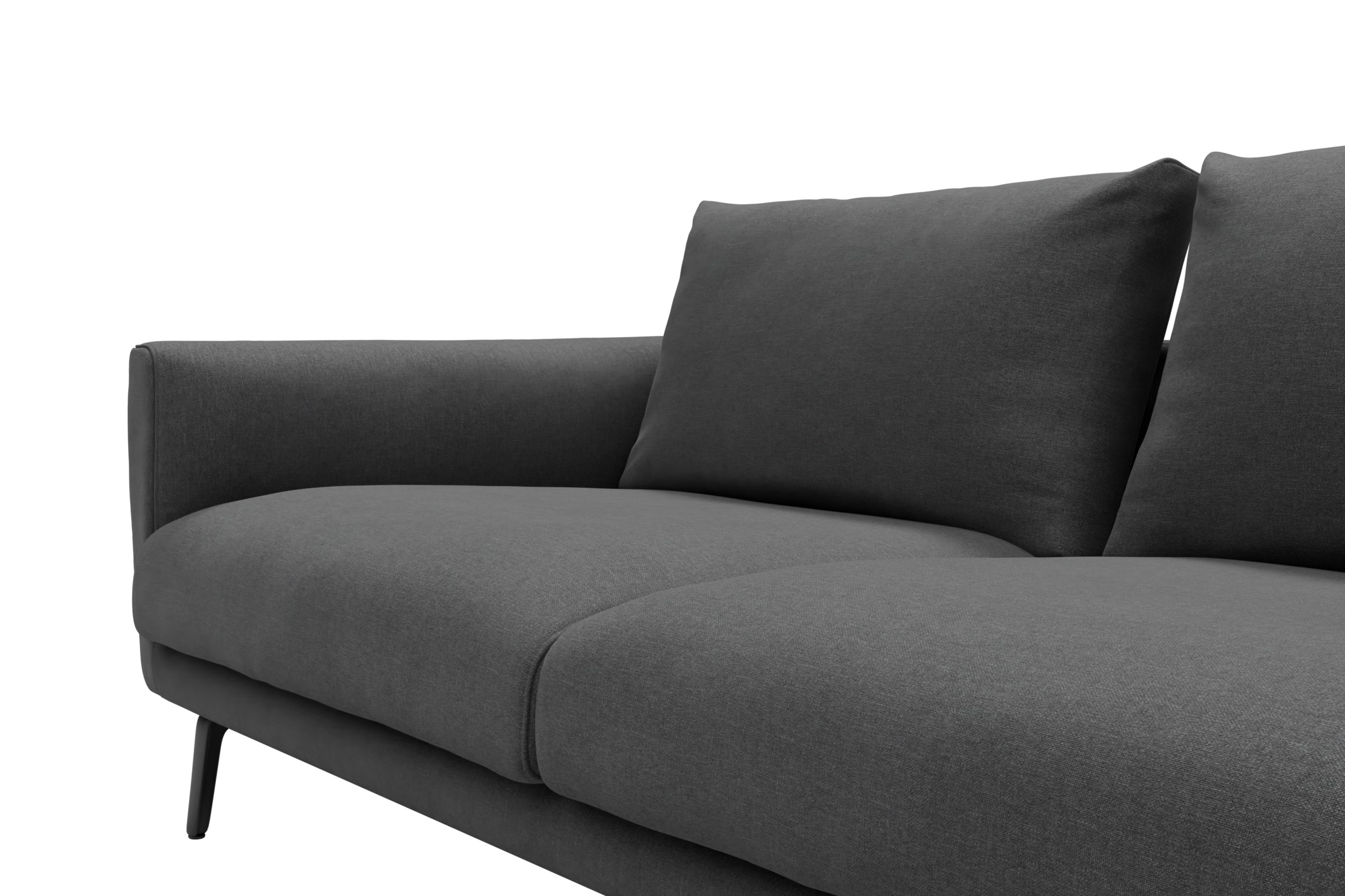 Ecksofa Karl Relax-Ecke rechts mit 2,5-Sitzer Satya-Zinc