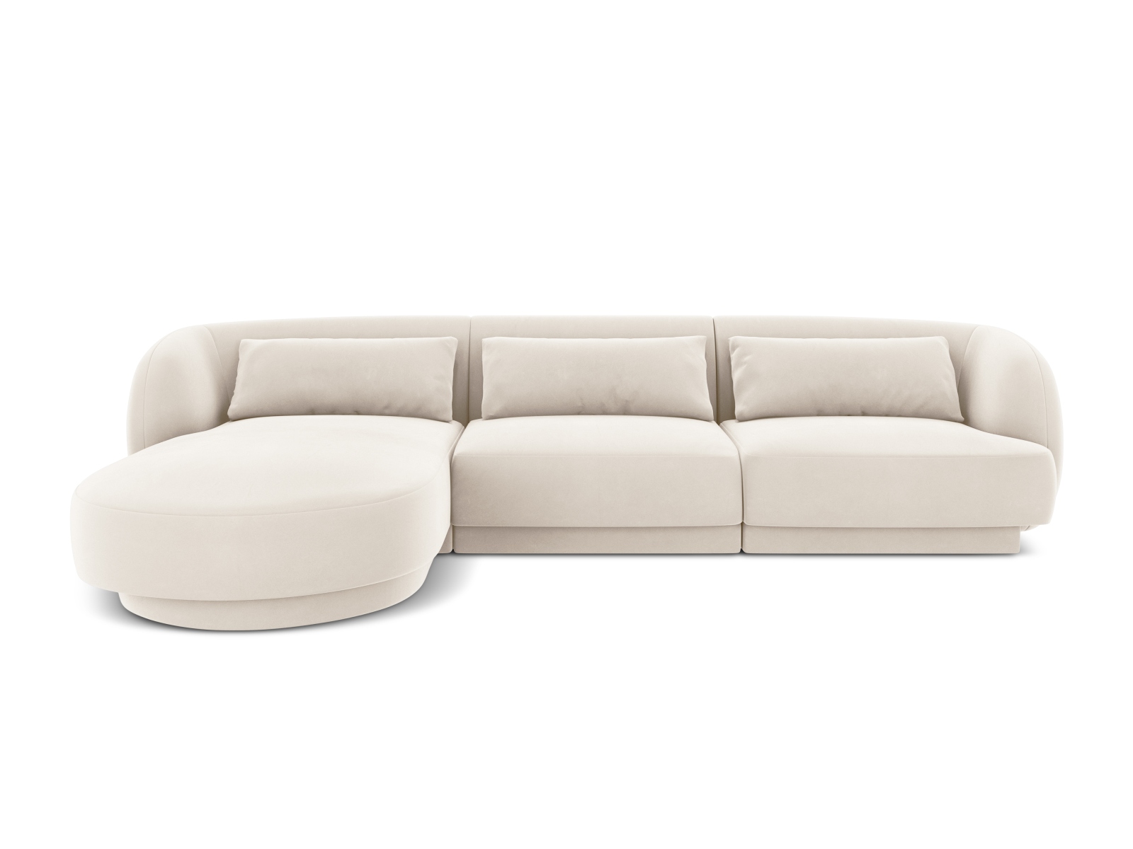 Cosmopolitan Design Ecksofa Tulum 4-Sitzer Samt Bluvel Helles Beige Links