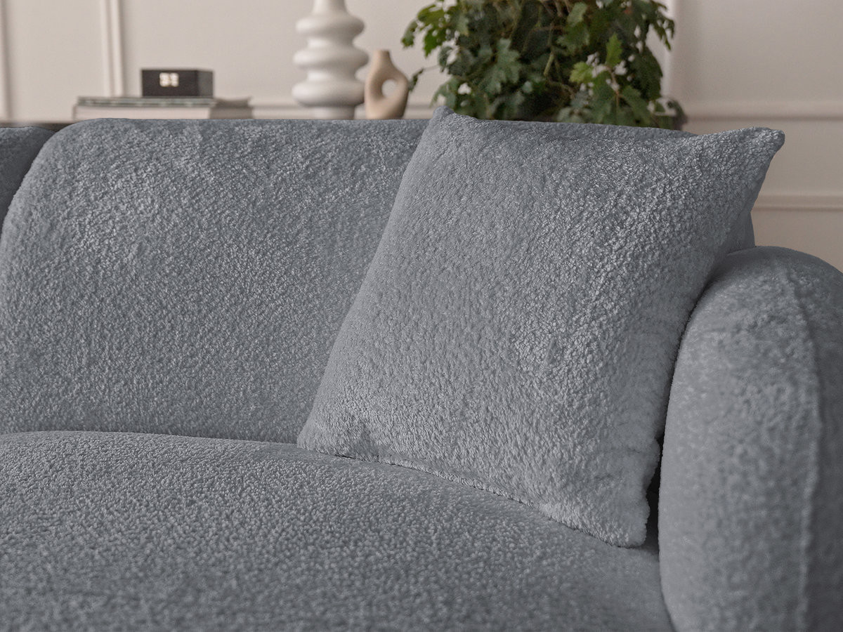 Bobochic Anda Wohnlandschaft Chenille Grau Ecke rechts