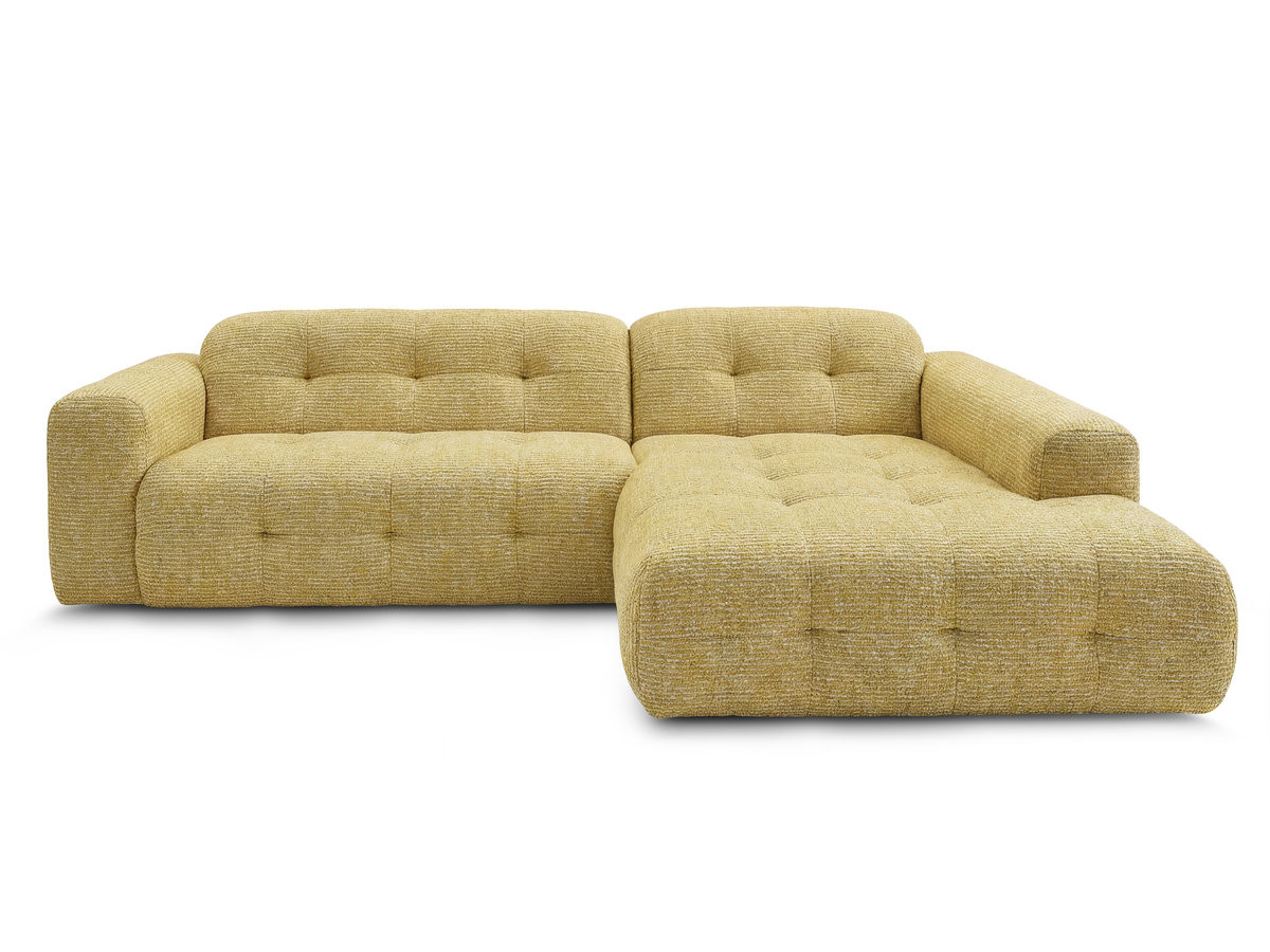 Bobochic Laura Ecksofa Melange-Stoff Gelb Ecke rechts