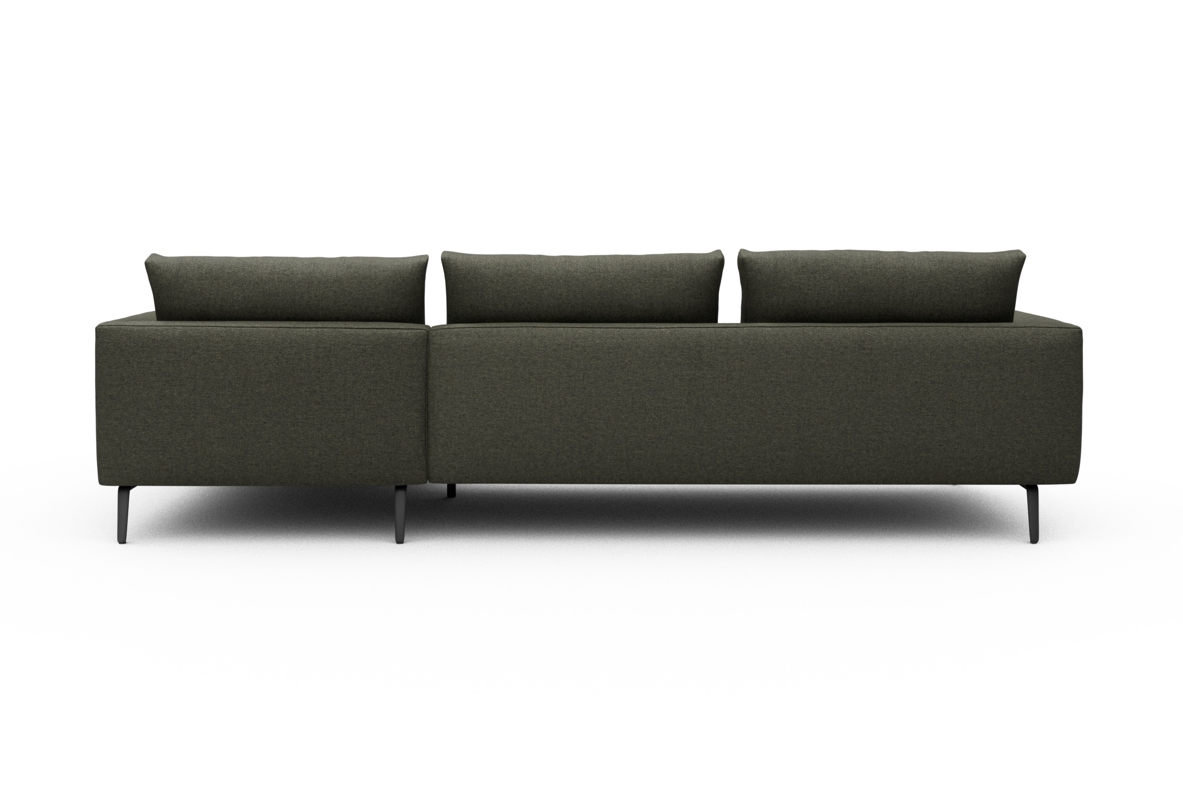 Ecksofa Karl Chaiselongue rechts mit 2,5-Sitzer Sama-Winter-Moss