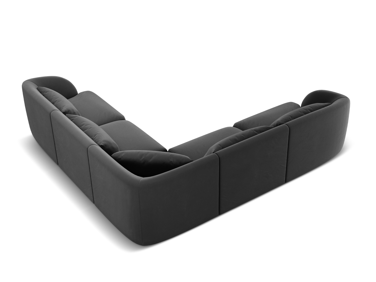 Cosmopolitan Design Wendbares Ecksofa Tulum 5-Sitzer Samt Bluvel Grau