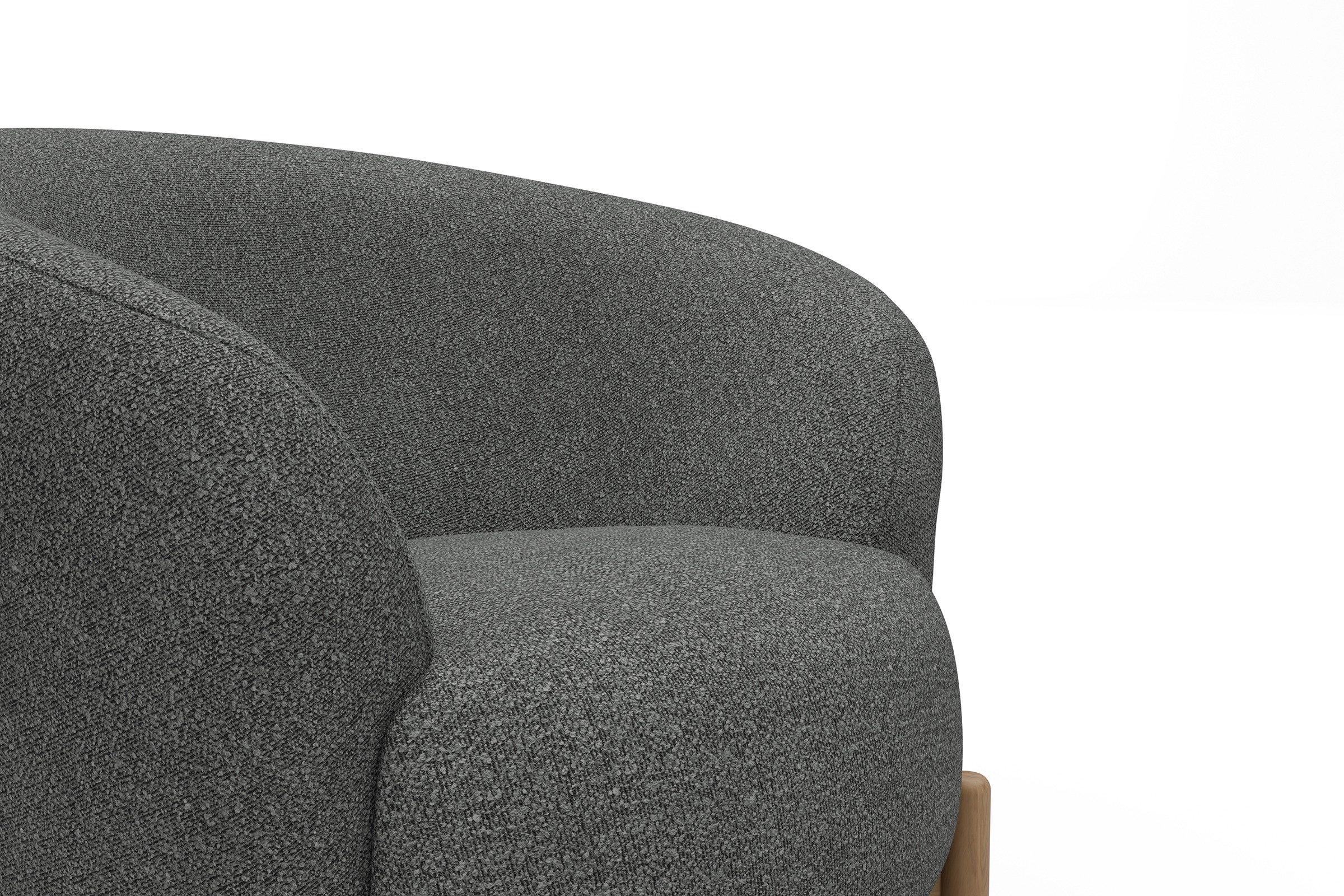 Sessel Ronda Holzbeine Eiche Natur Boucle-Ash-Grey