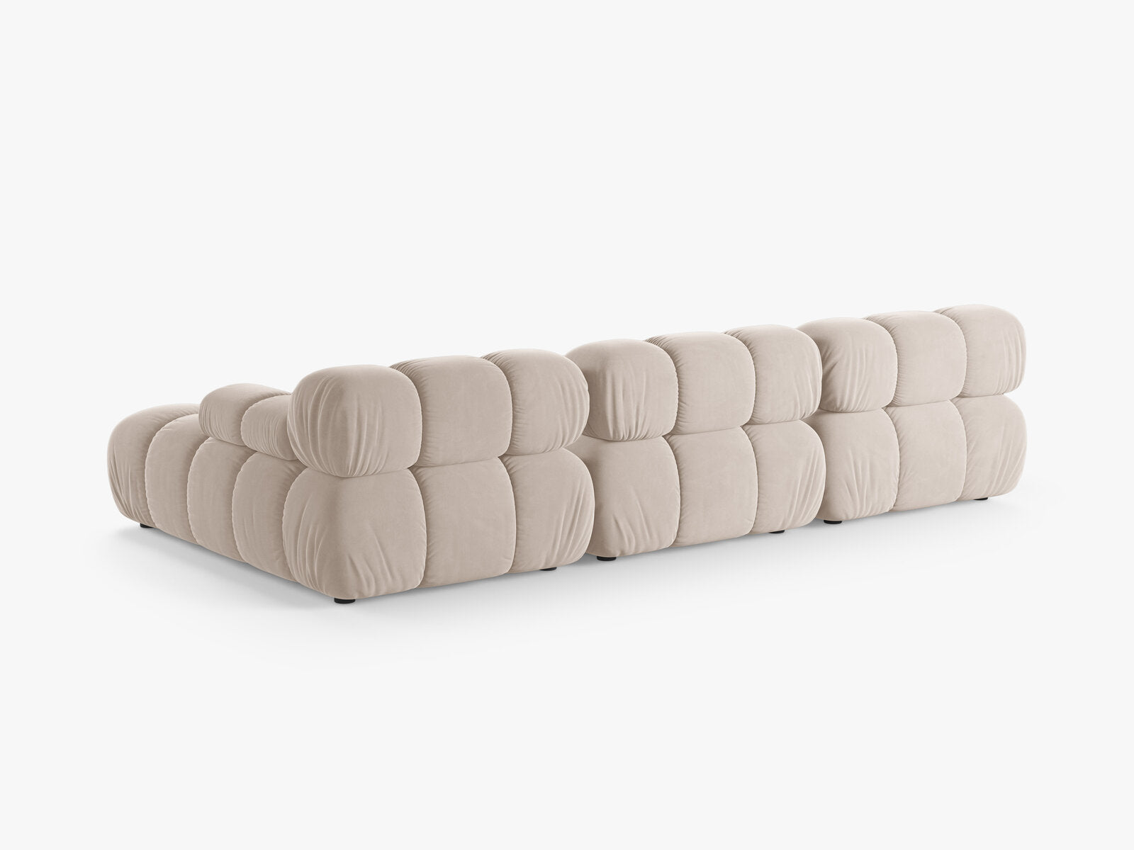 Micadoni Modulares Ecksofa Bellis 4-Sitzer Rechts Samt Venus Helles Beige