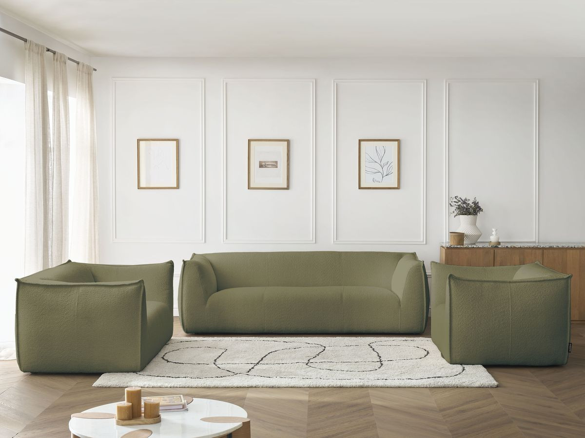 Bobochic Giorgia Sofa 5-Sitzer 534 × 100 cm Bouclé-Stoff Grün