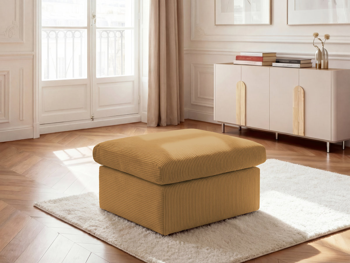 Bobochic Enore Pouf Cordsamt Gelb
