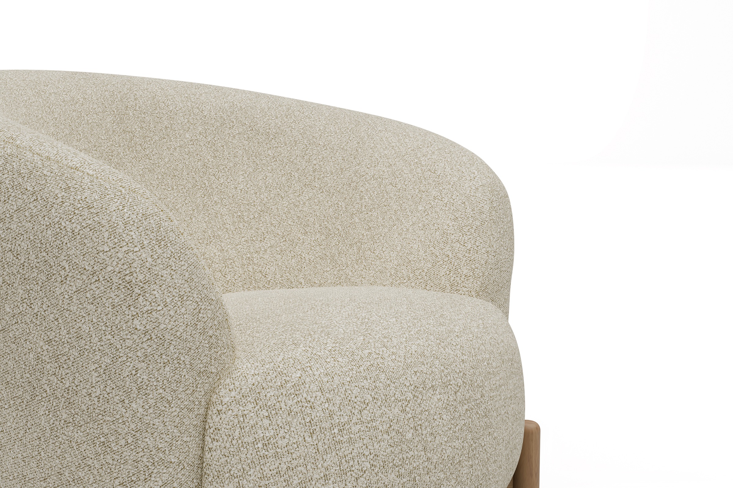 Sessel Ronda Holzbeine Eiche Natur Boucle-Off-White
