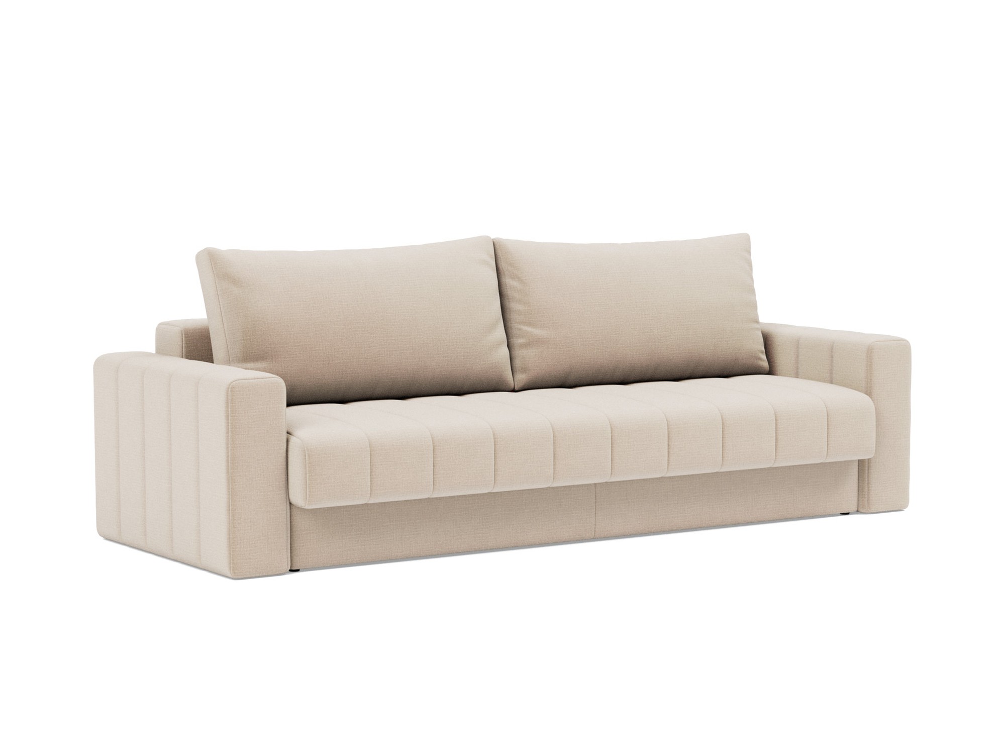 Schlafsofa Akello mit Armlehnen Chenille Esina 410-Almond-Beige