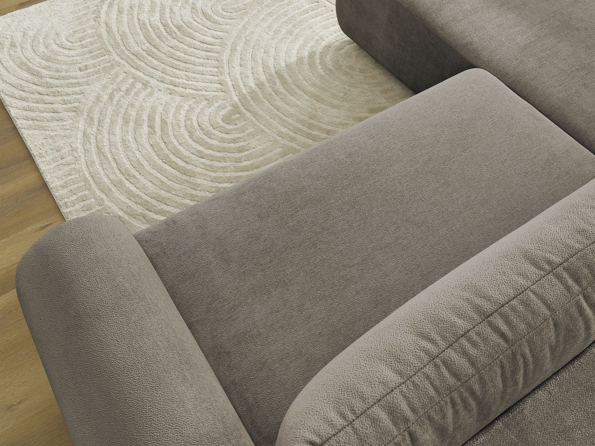 Bobochic Lucien Ecksofa mit Schlaffunktion und Bettkasten 296 × 198 cm Stoff Taupe Ecke links
