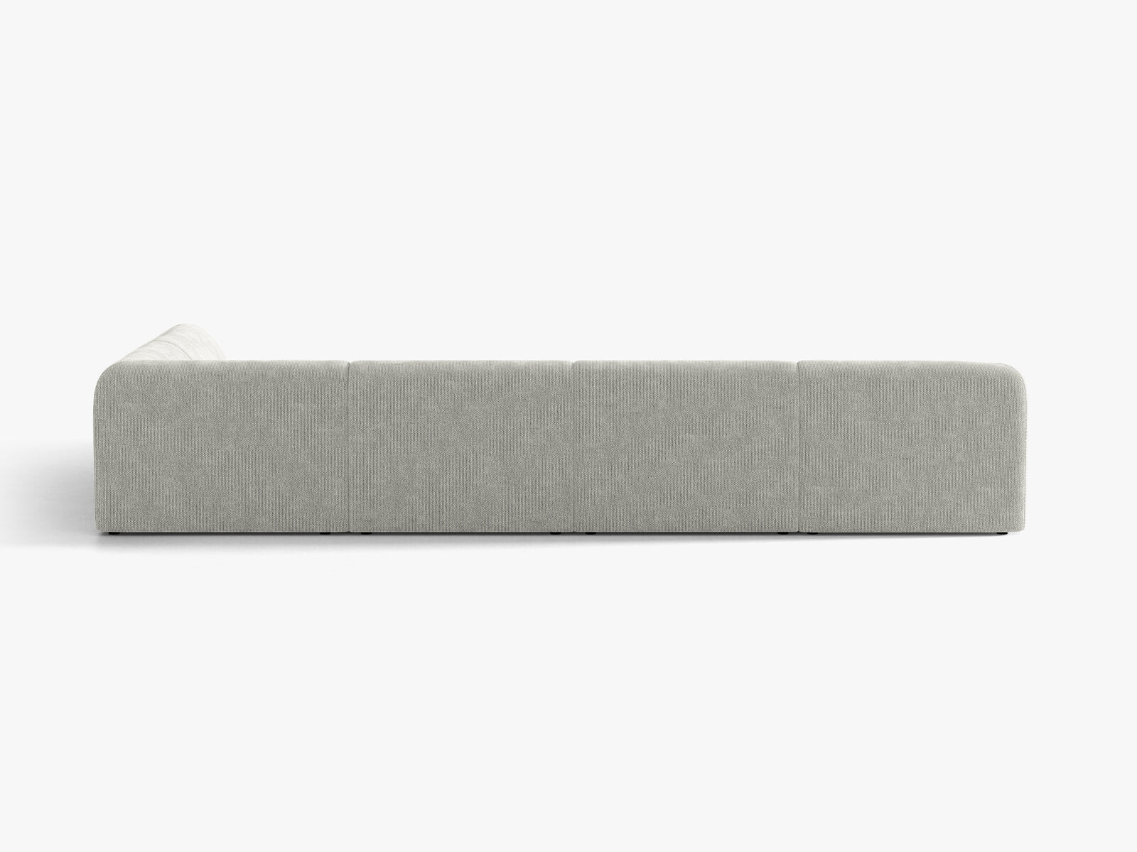 Micadoni Panorama-Ecksofa Miley 6-Sitzer Rechts Chenille Eden Silber